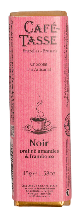 Barre de chocolat Noir praliné amandes & Framboise